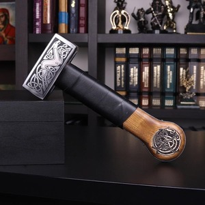 Edge Master Manufacture Engraved Viking Blacksmith Hand Forged Stainless Steel <b>Hammer</b> Wood Handle OEM Customizable - Product Image 4