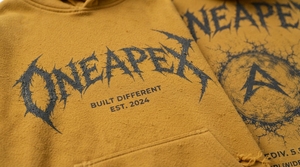 Men's Mustard <b>Yellow</b> Distressed <b>Hoodie</b> Oversized Heavyweight Cotton Fleece Graphic Pullover Streetwear Sweatshirt Custom Logo - Product Image 6