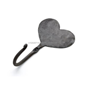 Traditional scroll design metal wall <b>hooks</b> with <b>black</b> rustic finished for vintage farmhouse interiors and practical storage - Product Image 3