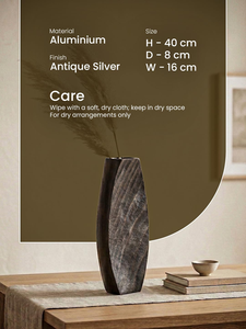 Jarrón de Flores de Aluminio Hecho a Mano, Duradero y Elegante, con Superficie Texturizada, para Decoración de Mesa en Oficinas, Hogares, Cafeterías y Hoteles - Product Image 5