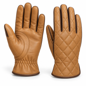 Guantes de imitación de cuero verde bosque con correa de botón en la muñeca, para invierno, venta al por mayor, proveedor de accesorios de moda personalizados, venta al por menor, casual - Product Image 5