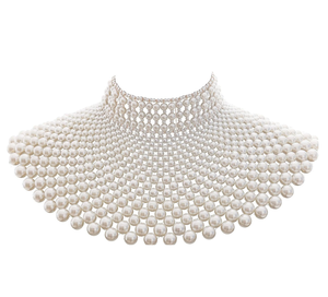 Magnifique collier d'épaule en perles blanches, artisanat de mode, best-seller très demandé à prix abordables - Product Image 3
