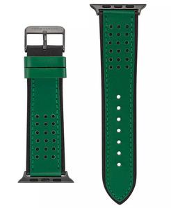 Cinturino in pelle Premium da uomo verde e nero con motivo traforato per orologio Apple 42mm, 44mm, 45mm, Ultra, Ultra2 | Vince Camut - Product Image 2