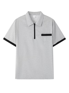 Ensemble pantalon et polo sport gris pour homme, tenue d'hiver respirante en coton biologique 100% tricoté, imprimé, deux pièces, séchage rapide - Product Image 3