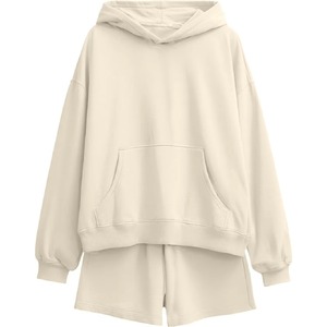 Conjunto de Sudadera con Capucha y Pantalones Cortos de Invierno para Mujer, de Alta Calidad, Personalizado, Cómodo, de 2 Piezas, Ropa Urbana con Diseños de Logotipo Personalizados - Product Image 1