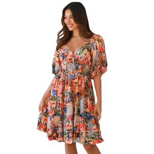 Vestido Mini Estampado con Volantes para Mujer, Vestido Casual - Product Image 2