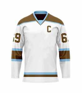 Jersey de Hockey sobre Hielo Personalizado de Alta Calidad, Nuevo, Sublimado, Transpirable, de Poliéster/Nailon, Cuello en V, Color y Logotipo Personalizables, Unisex - Product Image 3