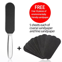 Râpe à pieds en acier inoxydable double face à long manche, avec ponçage pour éliminer les callosités, design innovant, fabrication sur mesure, numérique USB