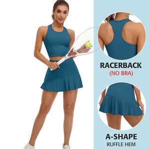 Nuevo Conjunto de 2 Piezas para Mujer, Diseño Táctico, Camiseta y Pantalones Cortos por Encima de la Rodilla, Ropa Deportiva para Tenis, Logotipo Personalizado - Product Image 1