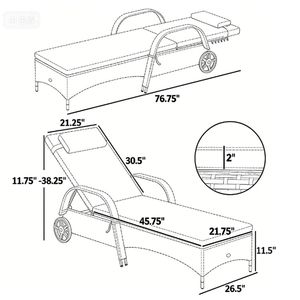 2 Sdraio e Sedie da Esterno Grigie con Comode Funzionalità Relax - Product Image 6