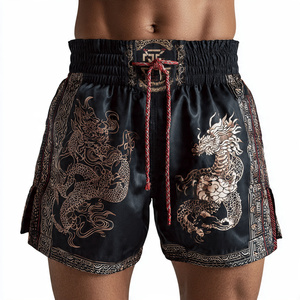Pantalones Cortos de Boxeo de Alta Calidad con Estampado Personalizado, Pantalones Cortos de Muay Thai con Logotipo Impreso Personalizado, Guantes de Boxeo, Pantalones Cortos de Muay Thai - Product Image 4