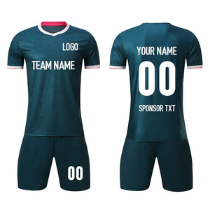 Custom Soccer Jersey Set Men's Short Sleeve V-Neck Sublimated Print Team Name Number 100% Polyester Moisture Wicking Elastic - Product Image 1