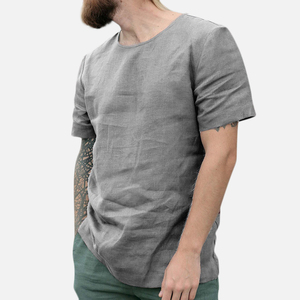 Camiseta de algodón pesado 100% preencogido de 200 g/m² para hombre, cuello redondo, manga corta, oversize, estampada en serigrafía, color liso, venta al por mayor - Product Image 2
