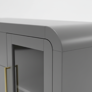 ตู้ไซด์บอร์ด ตู้บุฟเฟ่ต์ห้องนั่งเล่น ตู้คอนโซลพร้อมลิ้นชักกลางสามช่องและกระจกด้านข้างสองด้าน ดีไซน์ทันสมัย สีสันโดดเด่น - Product Image 4