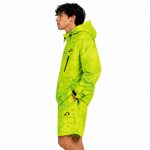 Nouveaux ensembles de sweats à capuche et coupe-vent pour hommes avec imprimé marbré néon personnalisé, et shorts, vêtements de sport légers pour l'extérieur, fourniture OEM en gros - Product Image 4