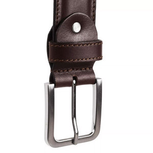 Nouvelle ceinture décontractée pour homme en cuir de vachette véritable avec boucle automatique en alliage, logo personnalisé, dimensions ajustables - Product Image 2