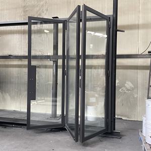 Sistema de puerta corrediza plegable Deslizante plegable de vidrio francés en Puerta de bolsillo Obturador de plantación Puertas plegables - Product Image 6