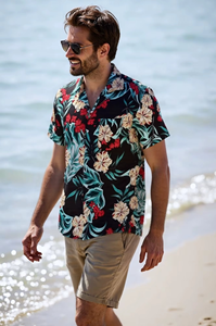 Chemise hawaïenne imprimée par sublimation pour hommes, logo personnalisé, motif floral tropical, respirante, chemise de plage - Product Image 5