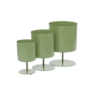 Juego de Macetas Modernas Ecológicas con Recubrimiento Cromado Digital Verde, 3 Piezas de 10, 8 y 6 Pulgadas, Macetas para Interiores, Diseño Minimalista, Decoración de Escritorio - Product Image 2