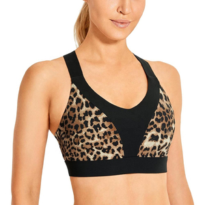 Customized Printed Seamless Comfortable Wire Free 100% Cotton Full Cup Gym Sports <b>Bra</b> Running Workout Jogging Shoulder Strap - Product Image 1