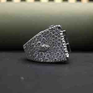 Anillo de Diamantes Moissanite Azul JUJU Personalizado con Incrustaciones de Diamantes en Oro Sólido de 10 Quilates, Joyería Hip Hop, Regalo para Él - Product Image 4