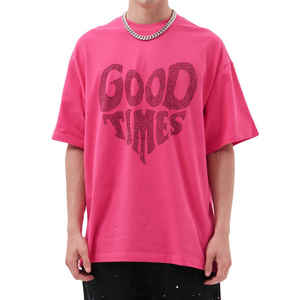 Camiseta Extra Grande Personalizada con Pedrería para Hombre, Camiseta de Algodón Estilo Urbano, Fabricante Mayorista OEM - Product Image 1