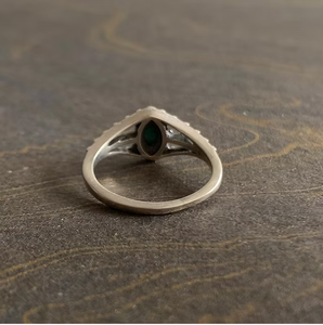 Wholesale Vintage 925 Sterling Silver <b>Turquoise</b> <b>Ring</b> Marquise Cut Gemstone Boho Retro Oxidized Silver Jewelry For Women - Product Image 5