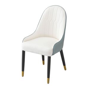 Set di 2 Sedie da Pranzo Moderne in Ecopelle Bianche e Blu con Gambe in Metallo per Soggiorno, Sala da Pranzo o Sala Ricevimenti - Product Image 6