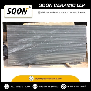 Losa de Mármol Magnética Negra con Superficie Acanalada, Decoración de Pared para Sala de Estar, Diseño Contemporáneo, Piedra Impermeable en Forma de Losa Grande - Product Image 2
