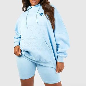 Ensemble décontracté moderne en toile de coton lavée pour femme, sweat à capuche et short assortis, idéal pour les vacances, les voyages et l'usage quotidien - Product Image 6