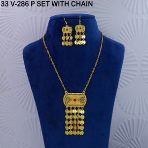 ชุดสร้อยคอจี้ห้อยทรงเจลาห์เคลือบทองสวยงาม สไตล์ชาติพันธุ์ ชุดเครื่องประดับโลหะผสมทอง สร้อยคอสำหรับผู้หญิง เครื่องประดับแฟชั่น - Product Image 4