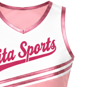 Camiseta Deportiva Rosa Bebé sin Mangas para Animadoras, Top Corto Ligero, Ropa Deportiva Transpirable para Entrenamiento en Equipo - Product Image 3