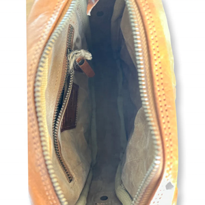 Bandolera de cuerpo cruzado de cuero de cabra auténtica hecha a mano, elegante bolsa de viaje Vintage para fin de semana - Product Image 4