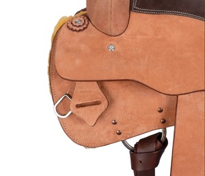 SILLÍN DE CUERO INDIO DE LA MEJOR CALIDAD PARA MONTAÑA WESTERN, JUEGO COMPLETO, ASIENTO DE CUERO SUAVE Y DURADERO, ESTRUCURA DE PLÁSTICO, PERSONALIZABLE PARA CABALLO - Product Image 3