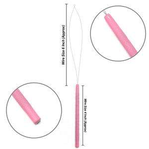 Herramienta de Bucle para Extensiones de Cabello Rosa, Aguja de Acero Inoxidable para Extensiones Profesionales de Micro Anillos y Cuentas - Product Image 1