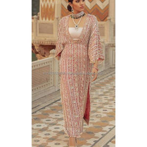Terciopelo invierno desgaste fiesta elegante bordado suelto ajustado largo mujeres piso largo Kaftan Vestidos para mujeres - Product Image 2