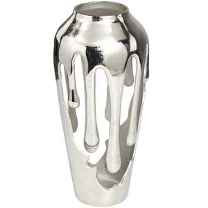 Vase de table en aluminium fait main, design abstrait effet goutte, motif floral foncé, Jaffs Exports Jf62011, provenance Uttar Pradesh - Product Image 4