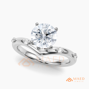 925 Sterling <b>Silver</b> Round Moissanite <b>Solitaire</b> <b>Ring</b> Lab Grown Diamond Bridal Jewelry Women USA Luxury Gift - Product Image 5