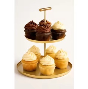 ขาตั้งเค้กโลหะสำหรับงานเทศกาล ดีไซน์หรูหรา สำหรับจัดแสดงขนมหวาน คัพเค้ก และขนมอบ - Product Image 5
