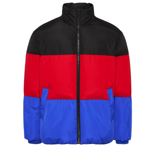 Veste d'extérieur chaude pour homme, personnalisée, bleu brillant, à capuche, doudoune matelassée en duvet pour l'hiver - Product Image 4