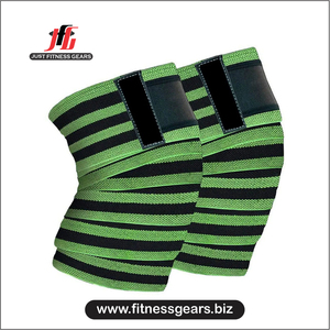 Bandes de compression pour genoux en nylon et coton de haute qualité, fermeture auto-agrippante, respirantes, pour la musculation, la musculation en salle de sport et le soulevé de terre - Product Image 3