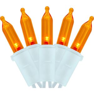 Luci di Natale a LED Arancioni da 200 LED Certificate UL su Filo Bianco, 2 Fili, 10 Metri, Set di Luci Natalizie a Stringa - Product Image 1