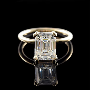 925 <b>Silver</b> 9K 10K 14K 18K Gold GRA Certified <b>Emerald</b> Cut Loose Moissanite Diamond VVS Engagement Wedding <b>Ring</b> For Unisex - Product Image 4