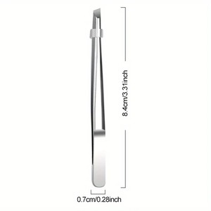 Pinzas para Cejas Profesionales de Acero Inoxidable BAFA SURGICAL INSTRUMENTS BSI-ET-364, Punta Recta, Antiestáticas, Modernas, 8.4cm - Product Image 1