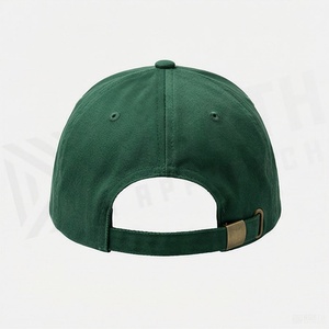 Casquette de baseball verte à 6 panneaux unisexe en sergé de coton ajustée, chapeau décontracté de couleur unie, taille adulte 56-58CM - Product Image 2