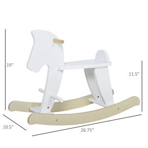 Cavallo a Dondolo Tradizionale in Legno, Giocattolo Senza Tempo Bianco per Bambini 3-6 Anni, Regalo Perfetto per Natale o Compleanno - Product Image 3