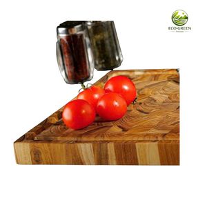 Planche à découper de cuisine en bois de teck massif, robuste, écologique, 3 cm d'épaisseur, résistante au lave-vaisselle, à grain transversal, grande taille - Product Image 2