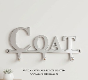 Modern Metal <b>Wall</b> <b>Hooks</b> Coat Word Design Decorative Hanging Rack for Coats <b>Keys</b> & Entryway Organizer for Sale from India - Product Image 6