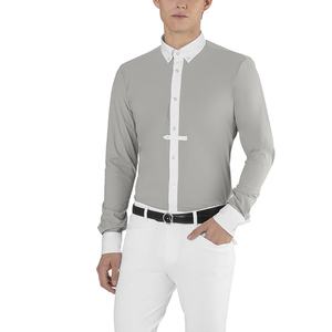 Camisa de Manga Larga para Hombre, Color Sólido, Transpirable, para Competencia Ecuestre, Nuevo Estilo - Product Image 3