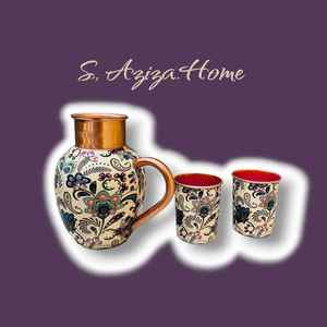 Jarra de Cobre Hecha a Mano, Moderna y Tradicional, con Capacidad de 1500 ml, Incluye 1 Vaso de Cobre BoldBlossom - Product Image 2